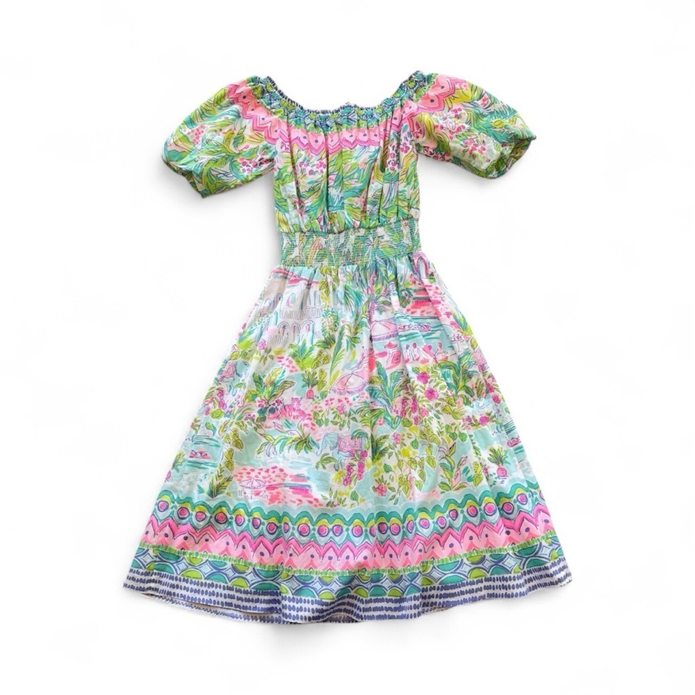 Lilly Pulitzer Camille multicolor cotton off the shoulder dress Dress NWOT SMALL - Picture 4 of 9